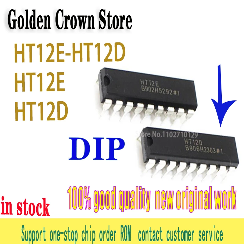 5 pçs/lote HT12D e 5PCS HT12E DIP18 HT-12D + HT-12E HT12 Em Estoque