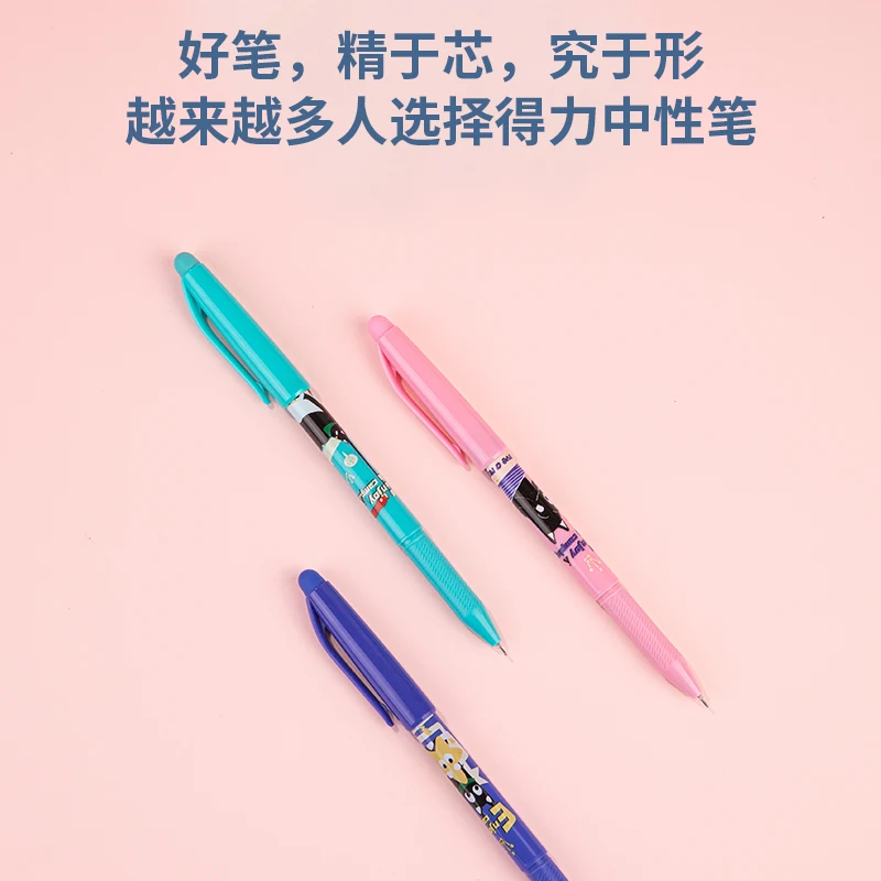 Deli 3pcs 0.38mm Black Ink Gel Pen Cute Kawaii Pen School Student Supplies Office Supplies Signing Pen Office Pen Stationery