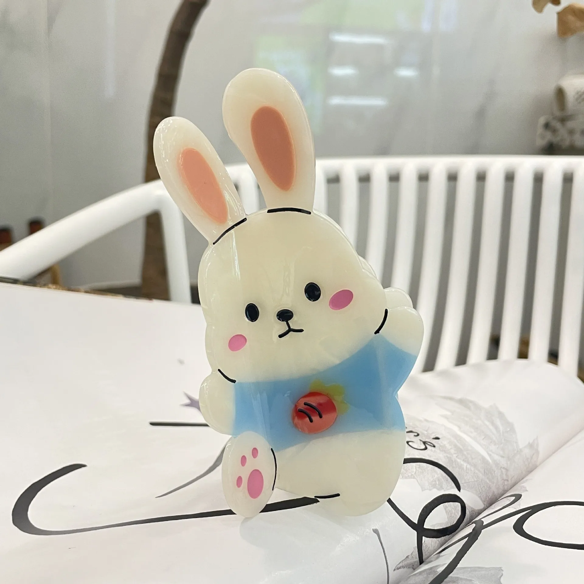 DuoShang Cute Sweet Animal Little Rabbit acetato Hair Claw Light Luxury eco-friendly Claw Clip per accessori per capelli da donna e ragazza