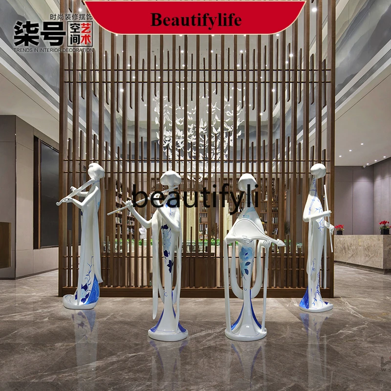 

F132 Abstract Sculpture Modern Wealth-Attracting Welcoming Figure Hotel Lobby Living Room Ornament Large Floor Soft Decoration
