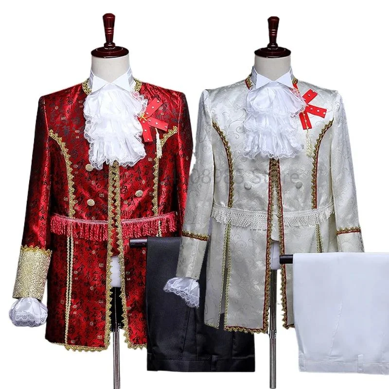 

2025 New Classic Vintage Court Suits for Men Three-piece,European Men's Prince Charming Stage Studio Photo Portrait Dresses