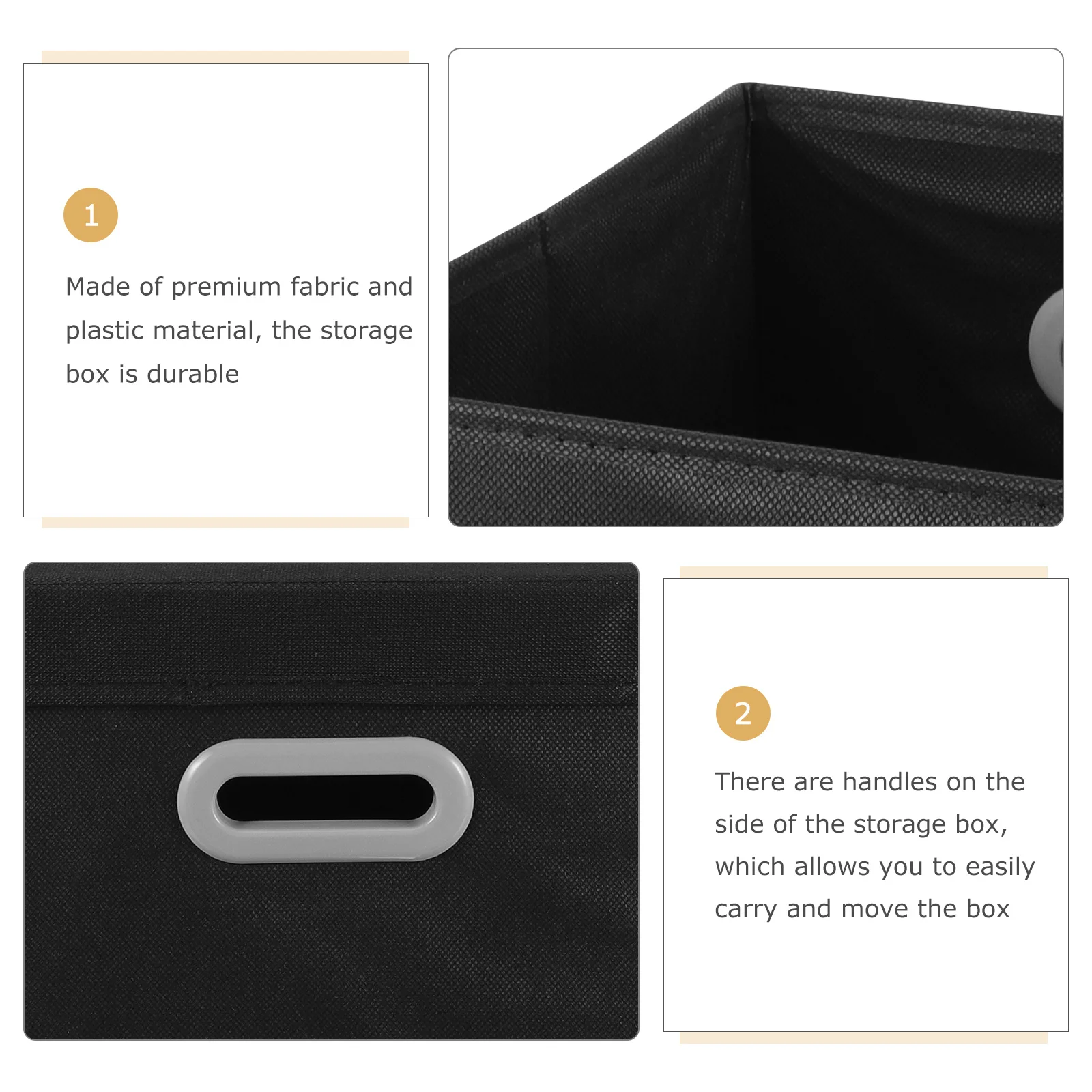 

Fabric Storage Box Foldable with Lid Portable Handles Clothes Organizer Collapsible Multifunctional Sundries Container