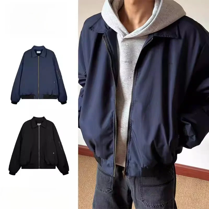 

Cleanfit Tall Men's Pilot Jaet Quilted ort Baseball Coat Polyester V-ne 7/8 Sve Loose Fit Spring 2026 New Sle