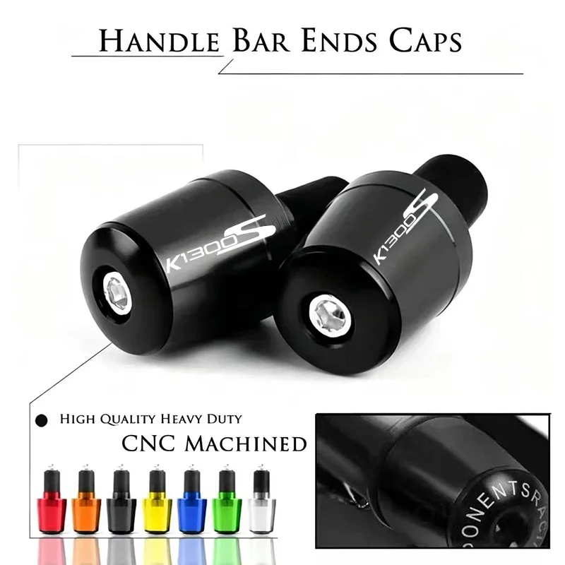 For BMW K1200R K1300R K1200S K1300S Motorcycle Handle Bar End Handlebar Grips ends Cap Plug Slider Counterweight cover