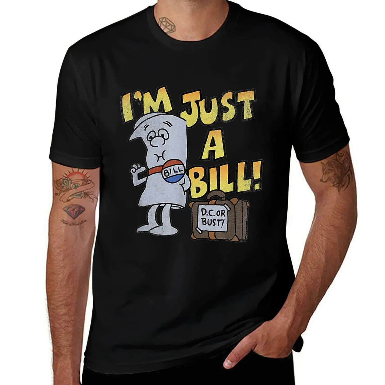 

Just A I'm Bill Rock Schoolhouse T-Shirt All Match Print Short Sleeve Top