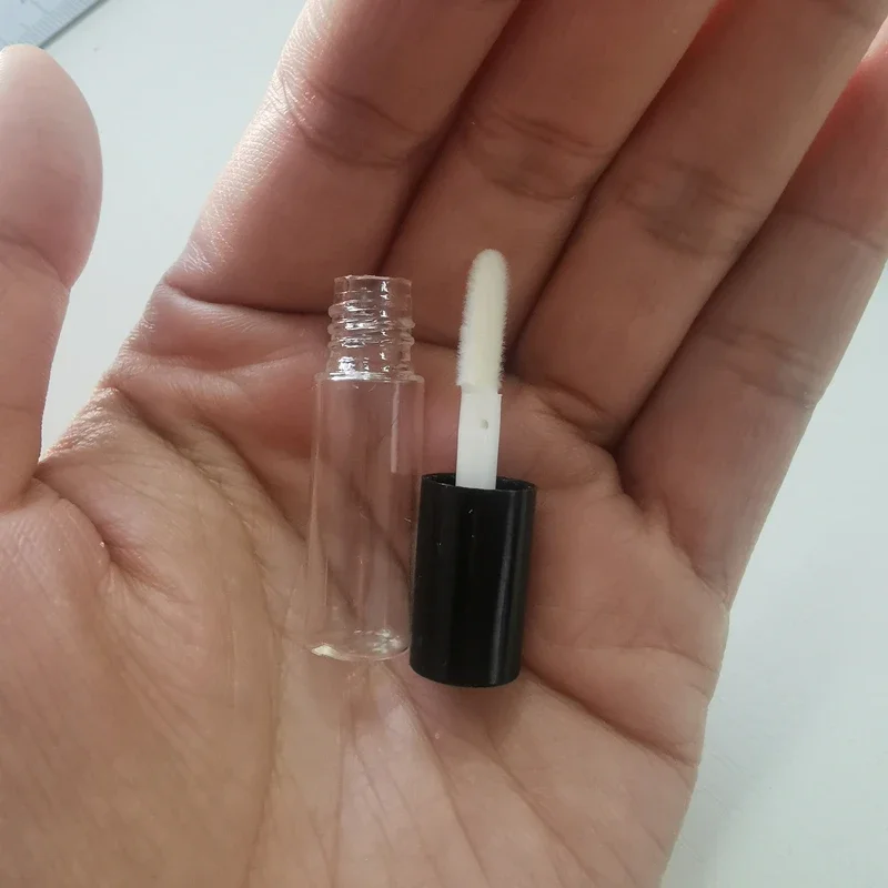 1.2ML pojemnik na szminkę okrągły Mini Lipgloss próbka Tube wielokrotnego napełniania butelki gumowe wkładki Travel Split ładowanie kosmetyczne złoto