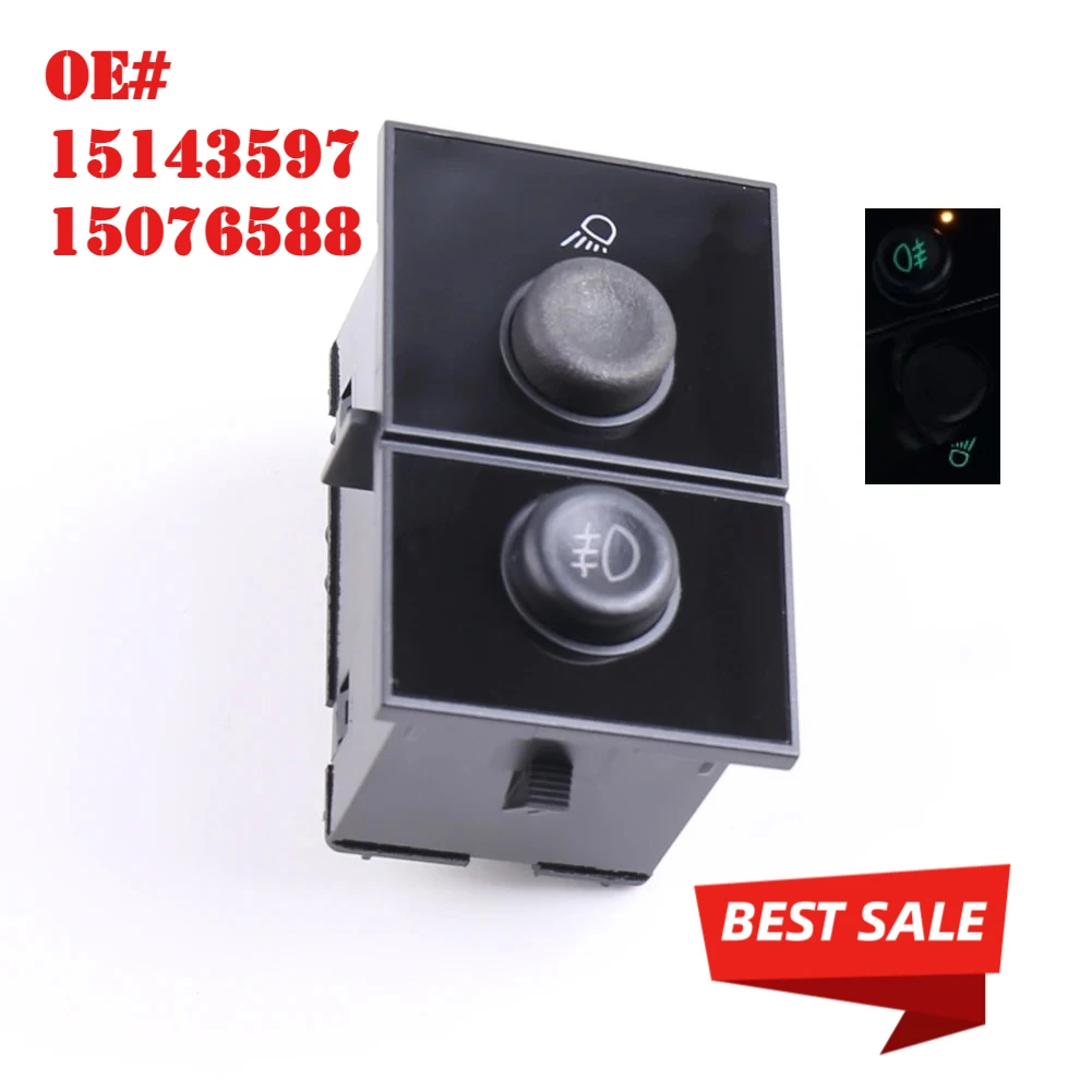 

Кнопка переключения противотуманных фар Benekar 15143597 15076588 D7096C для Chevrolet Silverado и GMC Sierra 1500 2500 3500 2003-2007 годов выпуска