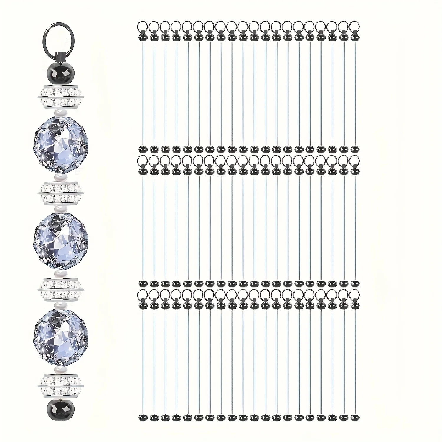 40pcs Blank Pendant Making Kit Key Ring Making Supplies Craft Additions Handmade Beaded Handbag Pendant Ornaments Craft Making