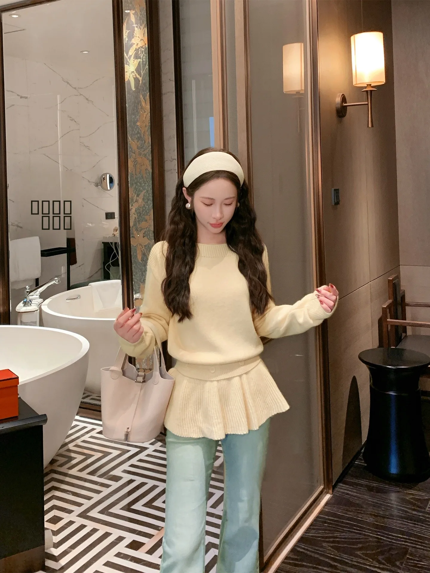 

Мягкий уютный вязаный свитер оверсайз для женщин, весна 2026, новый дизайн, повседневный, из смесовой шерсти, длинный топ