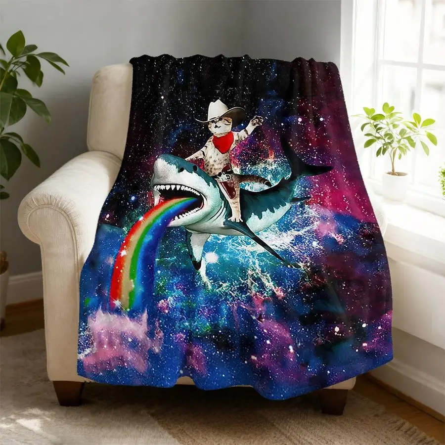 

Флисовое одеяло Riding Shark 60 x 80 дюймов для дивана-кровати, супермягкое уютное плюшевое фланелевое одеяло из микрофибры, легкое