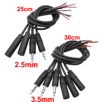 2.5mm 3.5mm 2 Pole 3 Pole 4 Pole Audio DC Male Female Plug Connector Extension Cable Mono Stereo Wire DIY Repair Cord