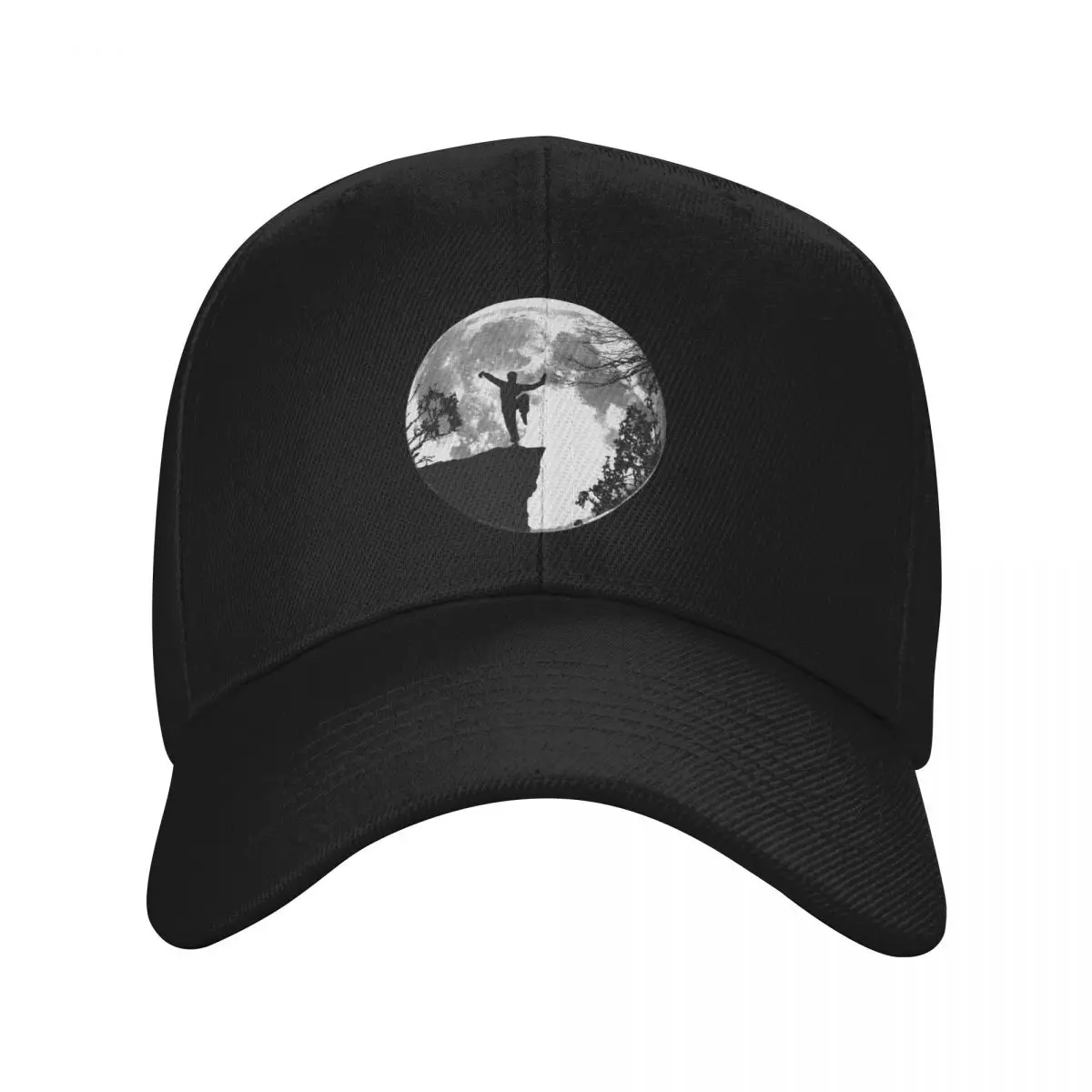 Practicing Martial Arts in the Moonlight on a Cliff Art Baseball Cap Ball Cap Luxury Brand dad hat For Girls Men's