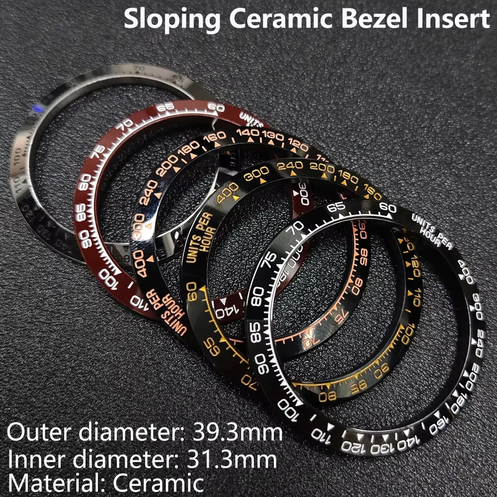 Sloping no Luminous 39.3*31.3mm Metal special silver bezel insert module watch accessories