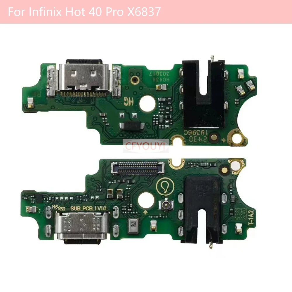 

USB Charger Connector Charging Port Dock Board Flex Cable For Infinix Hot40 Hot 40 Pro X6837 Charging Port Board