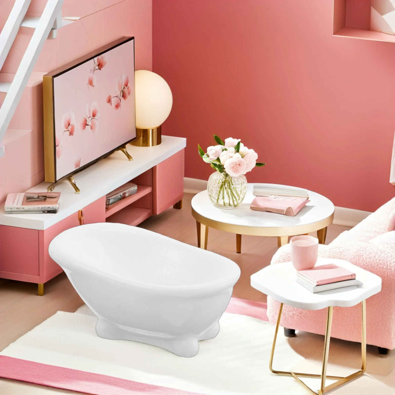 

20pcs Miniature Washing Plastic Small Simulation Tiny Tubs Decor Dollhouse Accessories Hamster Bathtubs Micro Landscape Bathtub