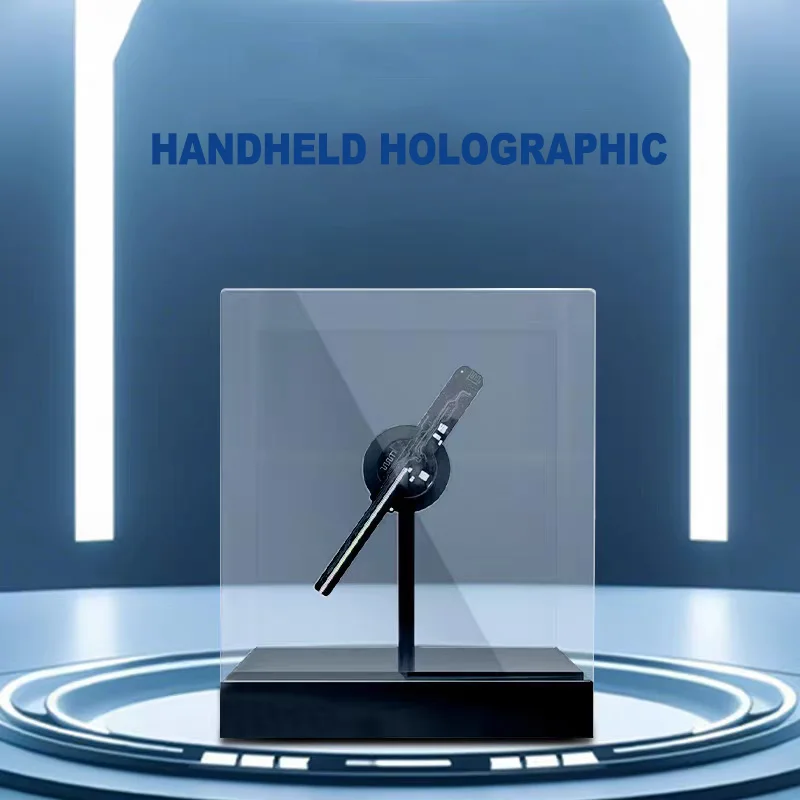Newest Desktop Rechargeable Battery Built-In LED 3D Hologram Fan Projector for Action Cartoon Figurine Display