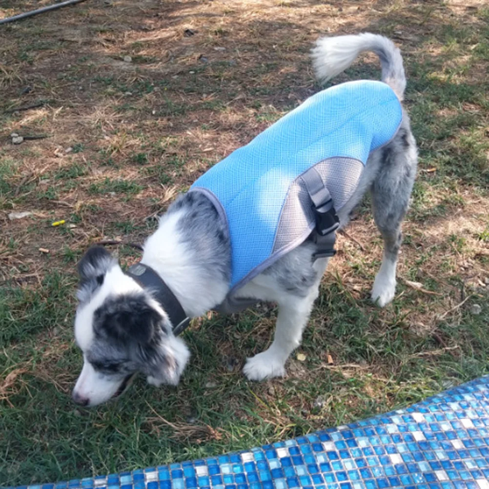 

Pet For Dogs Summer Breathable Mesh Harness Outdoor Travel Cool Down Wear Xl Blue Pet Cooling Coat Puppy Cooling Vest Dogs