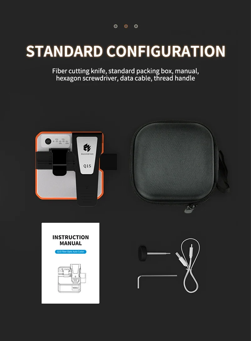 Высокоточный полностью автоматический электрический скалыватель оптоволокна Q1S, перезаряжаемый оптический инструмент, кабельный резак Ftth, скалыватель оптического волокна