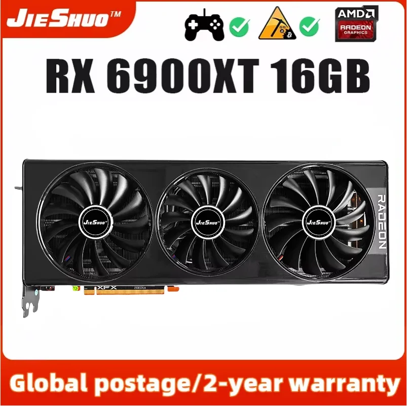 JIESHUO AMD Radcon RX 6900XT 16GB graphics GDDR6 256BIT Graphics RX 6900XT 16g PC Desktop Game Office (appearance sent randomly)