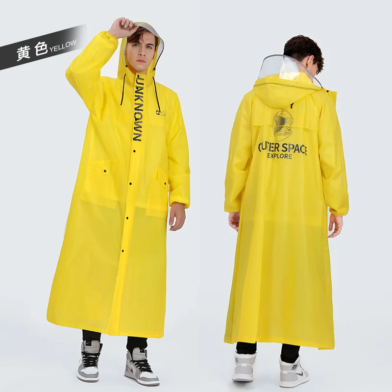 Waterproof Raincoat Jacket Men Long Full Body Rainproof Single Outdoor Adult Poncho Oversized A-Shape Windbreaker EVA Fabric