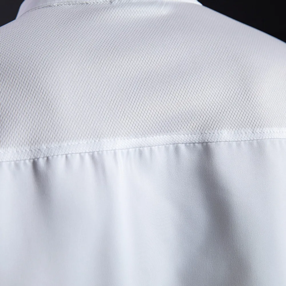 ملابس الشيف للرجال بأكمام قصيرة ورقيقة قابلة للتنفس، ملابس عمل للشيف مقاومة للاهتراء، بأكمام طويلة، مطبخ خلفي للفندق