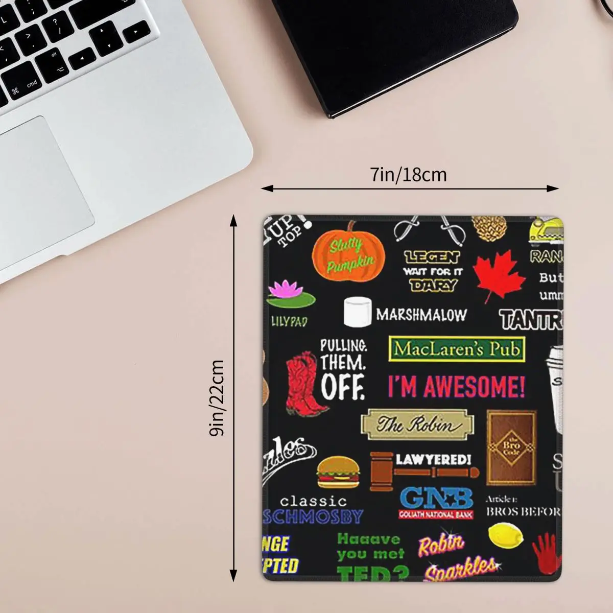 How I Met Your Mother Himym Tv Show Collag 7x9 in 22x18 cm Mouse Pad Computer Keyboard Mouse Mat Gaming PC Laptop Desk Mat