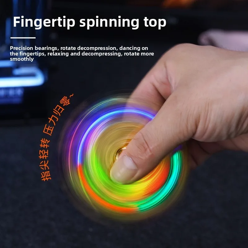 Internet Celebrity Folding Fingertip Top, Windproof Red Flame Lighter, Rotating Stress Reliever, Gift for Boyfriend
