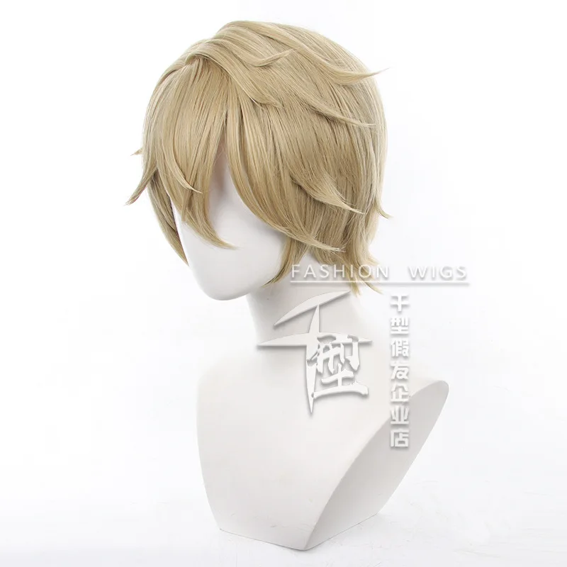 Game Honkai: Star Rail Gepard Landau Cosplay Wig Pale Gold Short Hair Heat Resistant Synthetic Halloween Party Accessories Props