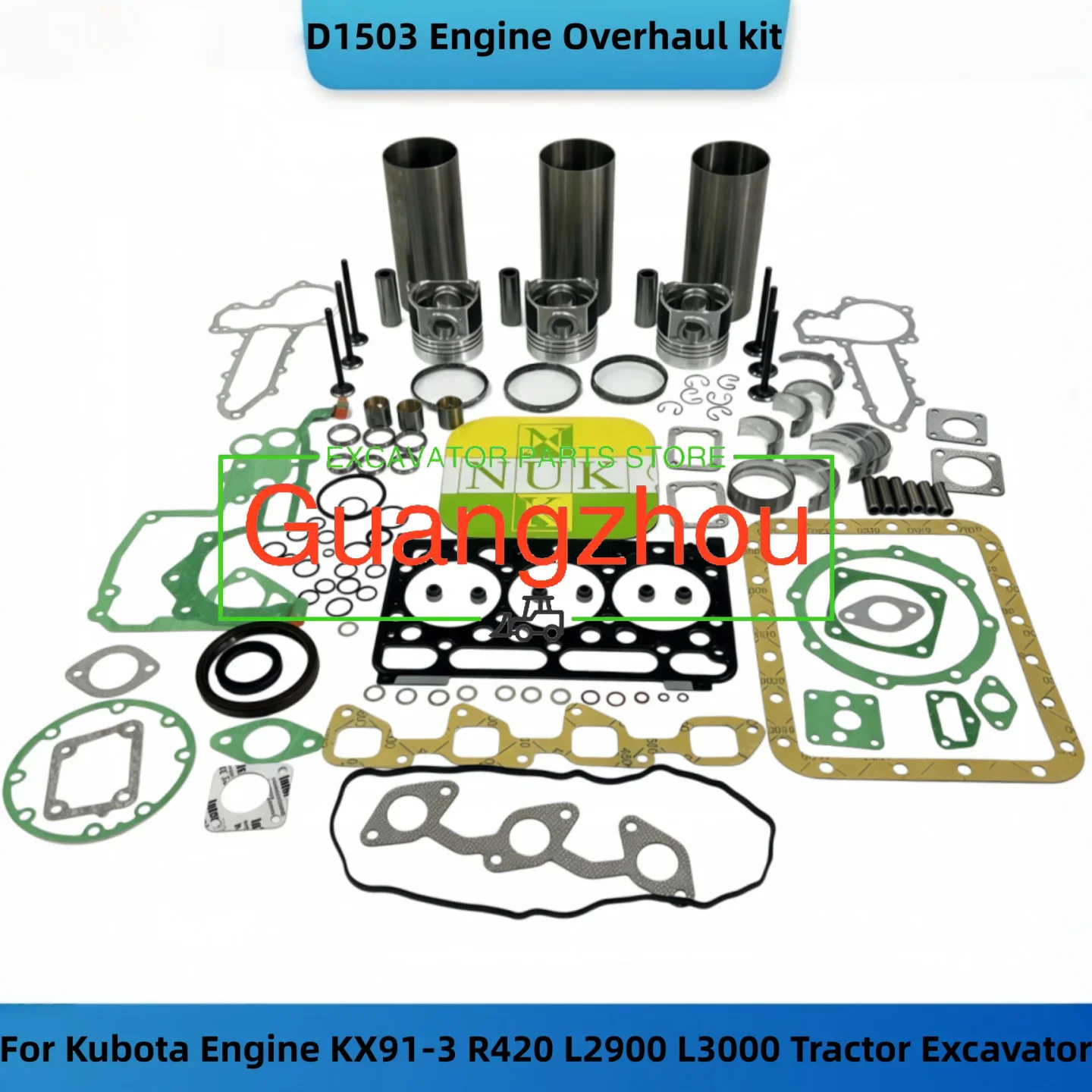 D1503 Overhaul Rebuild Kit for Kubota Engine KX91-3 R420 L2900 L3000 Tractor Excavator Parts