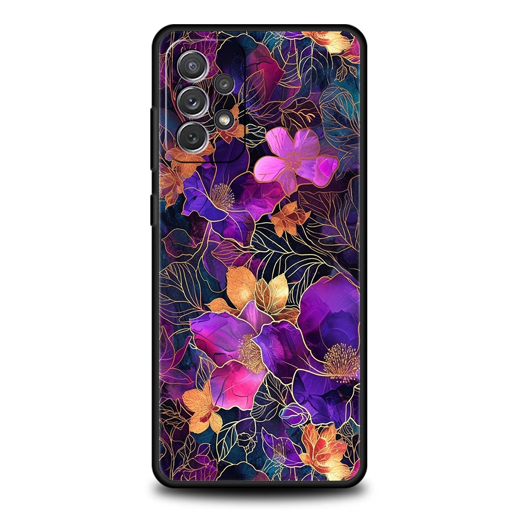 Bunte Blumen Handyhülle für Samsung Galaxy A55 A35 A15 A14 A25 A54 A51 A71 A72 A73 A32 A52 A52S A41 5G Silikonhülle Capas – Detail 1