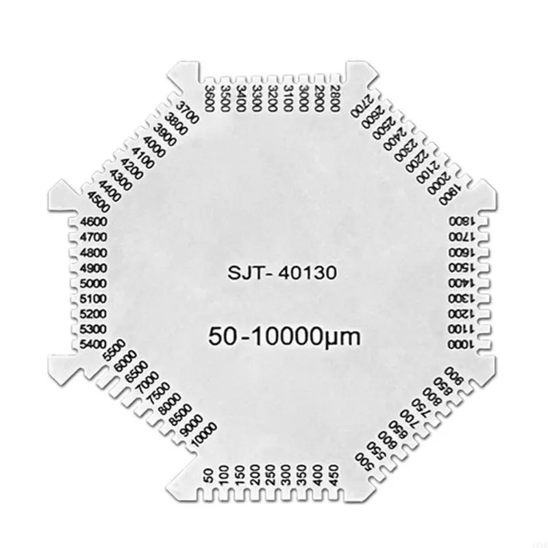 15YF Professional Octagonal Wet Film Comb Thickness Gauge Card 50-10000um Measurement