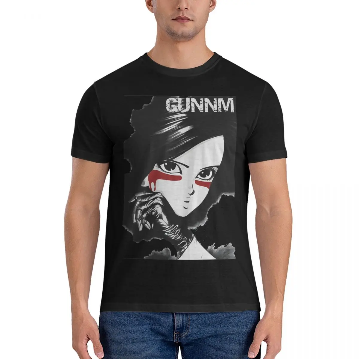 Gunnm - Gally - Alita (White) T-Shirts for  Battle Angel Unique 100% Cotton Tees Round Neck Short Sleeve T Shirt 4XL 5XL Clothes