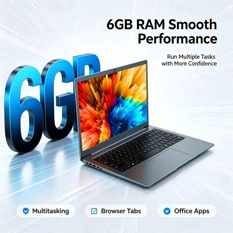 14 Inch 64 Bit Windows 10 Laptops PC EZbook S5 Computer 6GB LPDDR4 RAM 128GB SSD ROM 1080p FHD N4020 CPU with 4-Core Processor