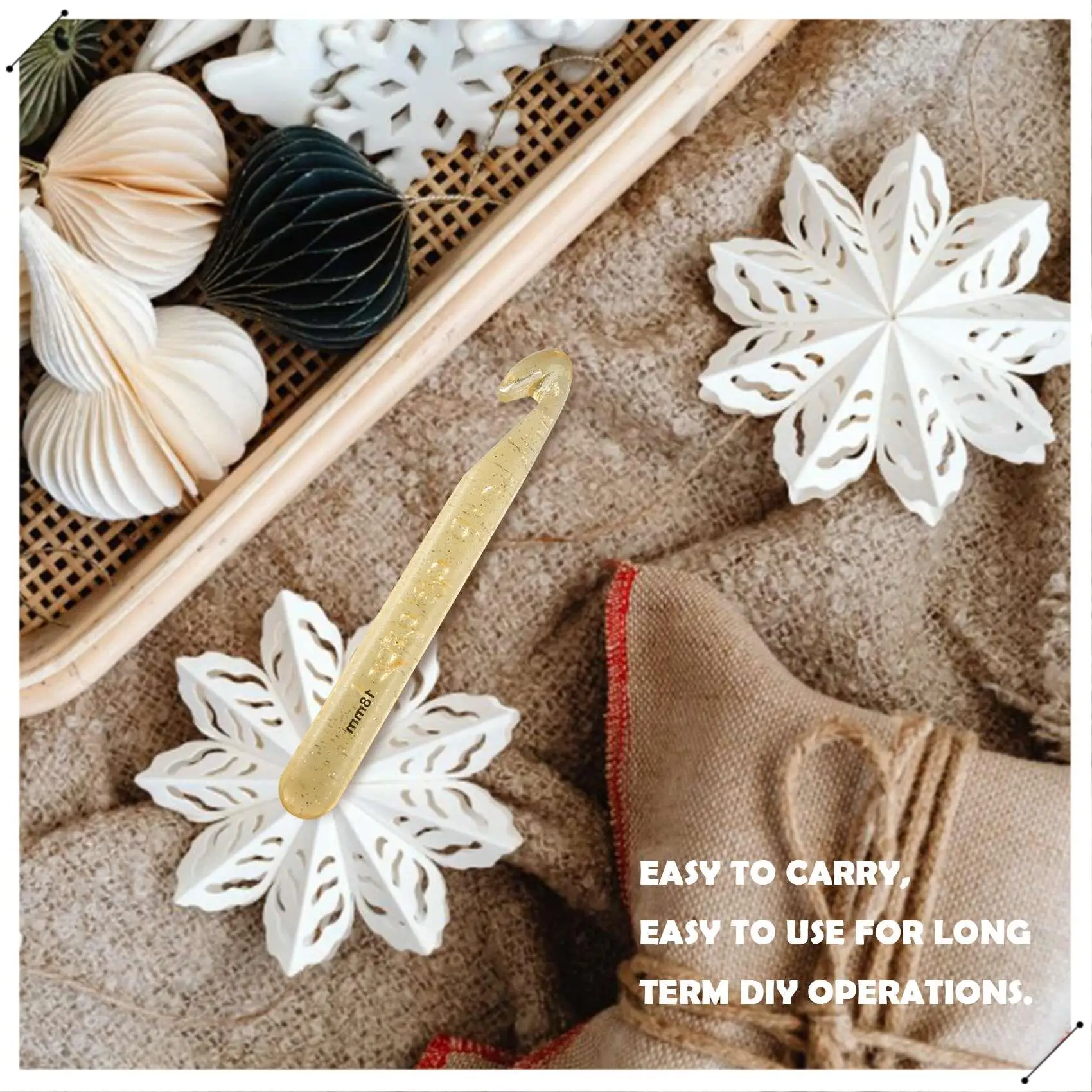 5Pcs 12Mm/15Mm/18Mm/20Mm/25Mm Huge Crochet Hooks Set Plastic Knitting Needles Kit DIY Yarn Sewing Craft Knitting Tool