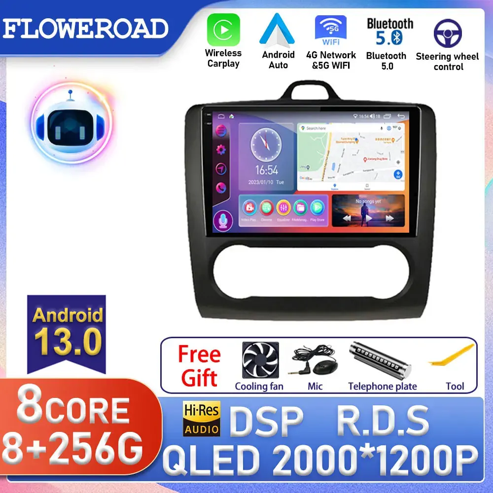 

Android Car Radio For Ford Focus 2005 - 2011 GPS Navi Multimedia Video Player Autoradio Stereo Head Unit 2Din QLED DSP Carplay