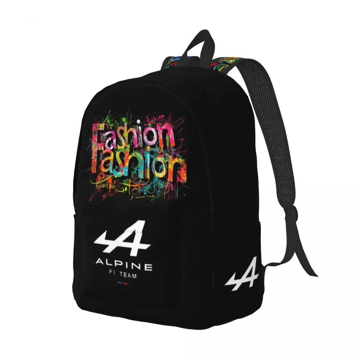 Fashion Art Word, Alpine F1 Team Logo Mochila de estudante elegante e moderna, confortável e durável