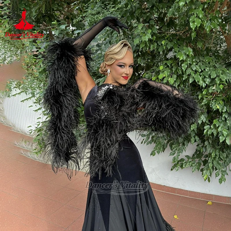 Adult Waltz AB Stones Sleeveless Ballroom Dancing Wear Customize Teenagers Tango Foxtrot Wrapped Hip Dresses Dancer's Vitality
