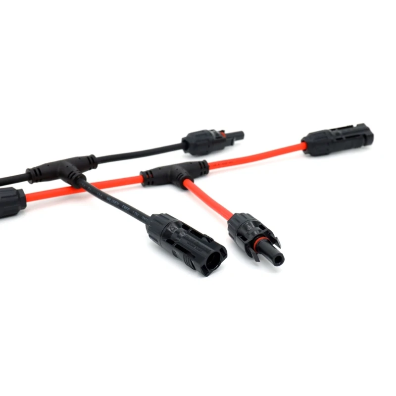 Solar Panel Panels Branch Connectors 30A 1000V Double Photovoltaic Wire Splitters 6mm² Extension Cable Pair for Energy Systems