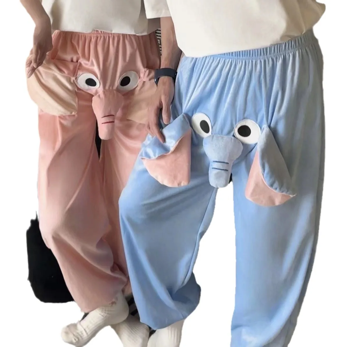 Divertenti pantaloni con naso di elefante Coppia Cosplay Cartoon Pantaloni estivi naso per uomini e donne Pantaloni da notte carini con elefante volante per la casa