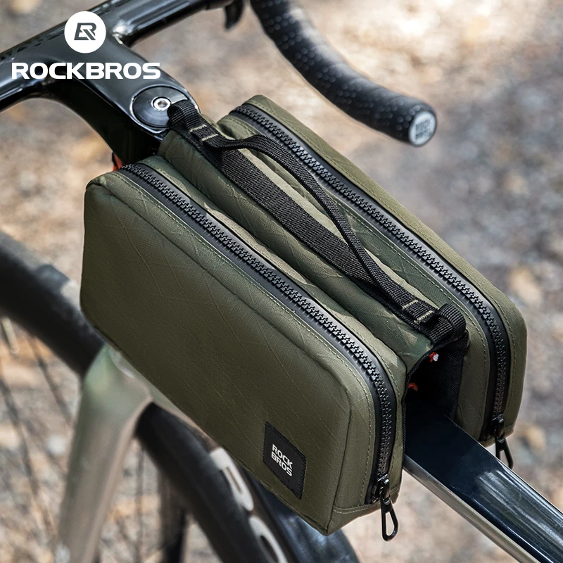 ROCKBROS Bike Top Tube Bag 2L Capacity Scratch-Resistant Road Mountain Bike Frame Bag Cycling Tools Bag Stable Elastic Band