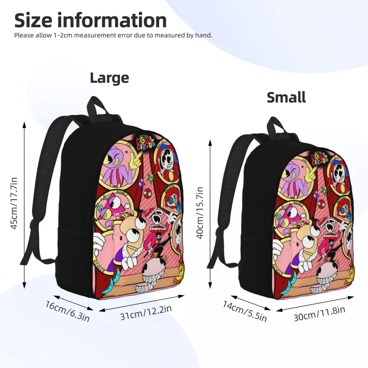 Der erstaunliche digitale Zirkus! Für Teenager Schüler Schule Bücher tasche TV-Show Cartoon Daypack Middle High College Reisen