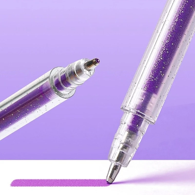 Y5LB Glitter Highlighter Pen Metallic Shimmering Effect Smooth Writing For Kids Art Projects Journals School Supplies