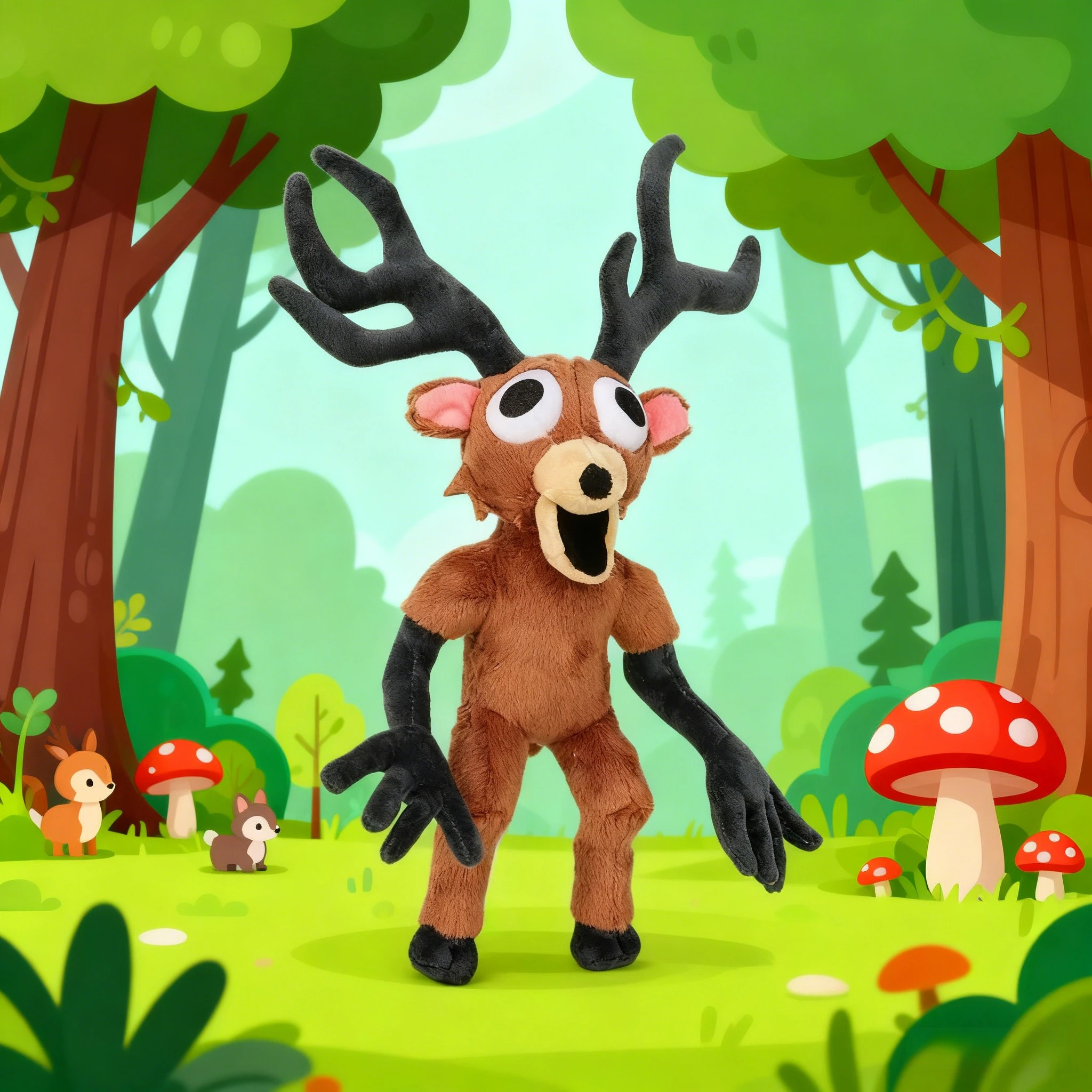 

New 38cm 99 Nights Cartoon In The Forest Deer Plush Toys Cotton Stuffed Doll Anime Animal for Kids Birthday Gift Halloween Gifts