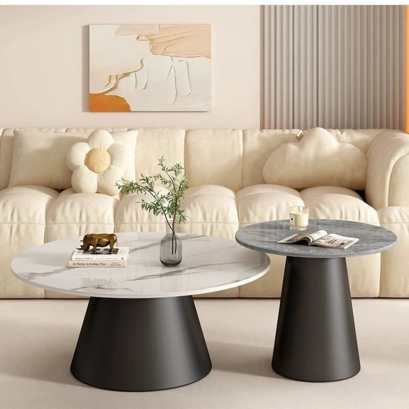 Living room household small apartment small coffee table side corner Italian light luxury modern rock