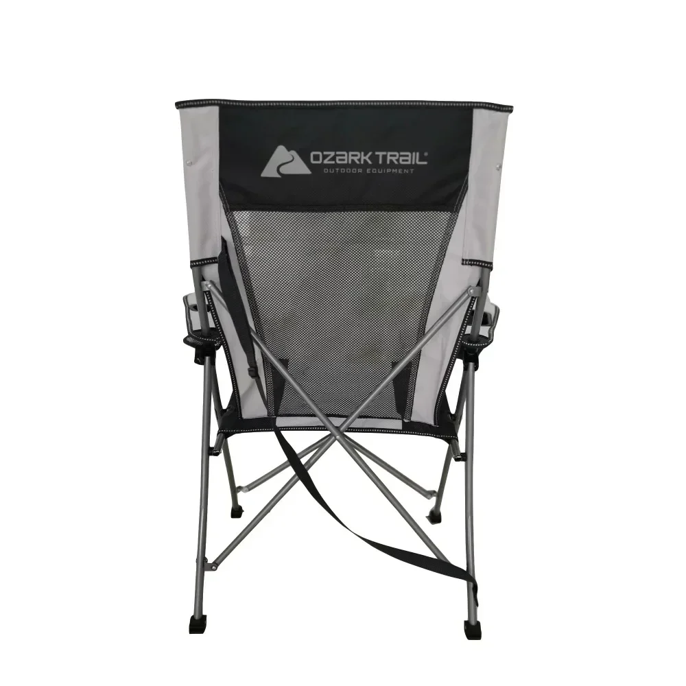 2 in 1 Mesh Rocking Camp Chair, Gray and Black, Detachable Rockers, Adult lounge chair  sofa set living room