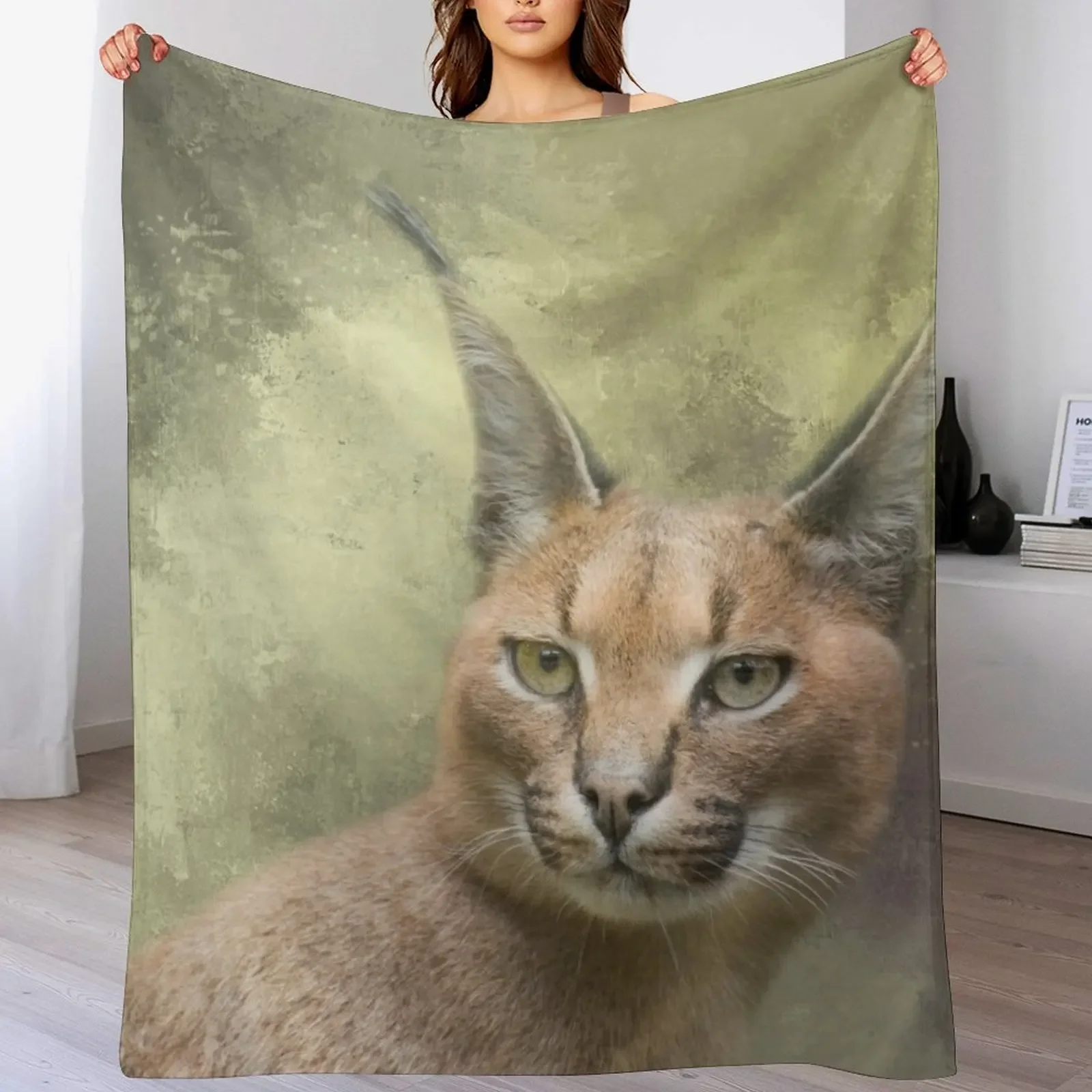 

Caracal Cat Two Throw Blanket Fashion Sofas Quilt Sofas Blankets