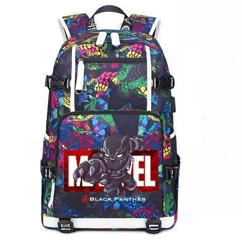 

Marvel Черная Пантера аниме товары мультфильм милая школьная сумка для мальчиков и девочек для хранения ноутбука дорожный рюкзак подарок