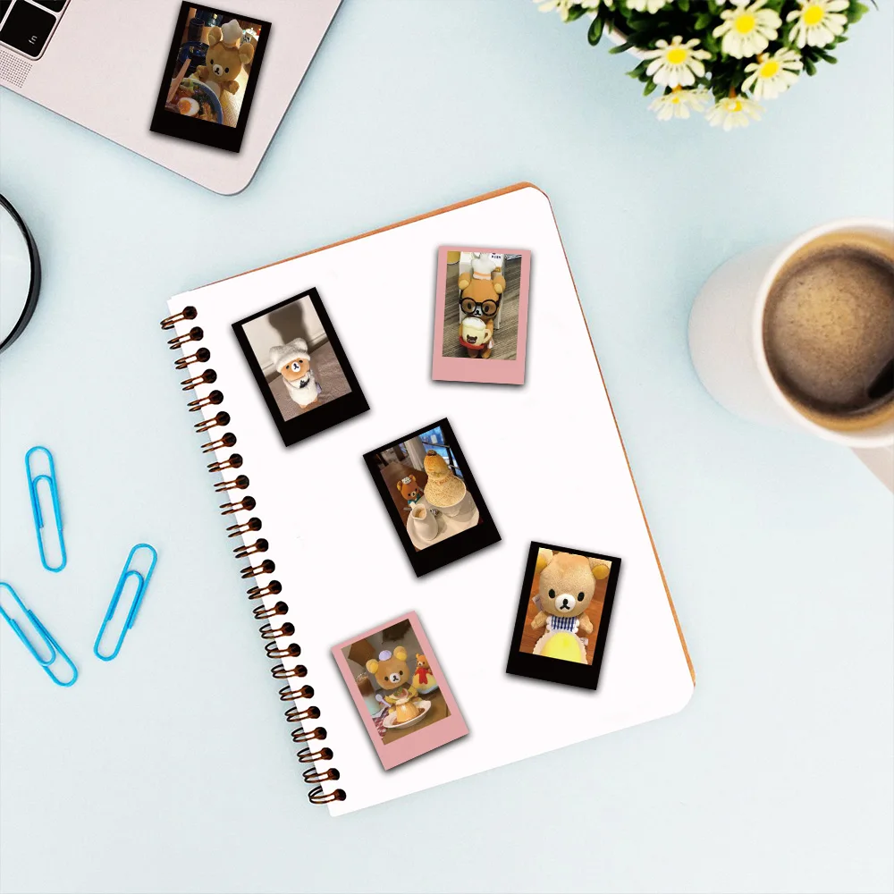 64 قطعة من ملصقات الكتابة على الجدران الإبداعية لبطاقة بولارويد سهلة الدب، جراب هاتف للتزلج على الجيتار، ملصقات تزيين مقاومة للماء #6