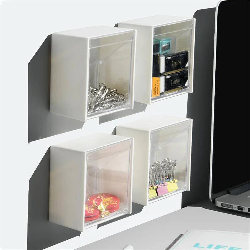 Household Supplies Plastic Wall Shelf Bathroom Organizer Makeup Cotton Swabs Makeup Case for Small Things Storage Jewelry Boxes