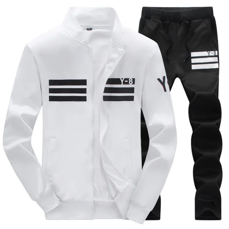 Autumn Brand Slim Tracksuit Men Two-piece Suit Sets Overalls Korean Leisure Suit Man Business Zipper Sweatshirt + Long Pants Set view 3